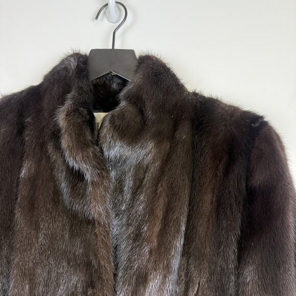 Vintage Lloyds Denver Mink Coat Dark Brown Long Womens - Fits Small Best - Picture 5 of 14